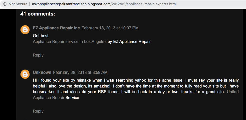 comments screenshot