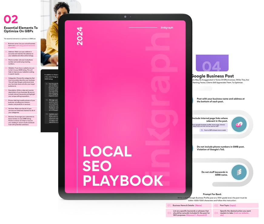 Digital marketing materials featuring an