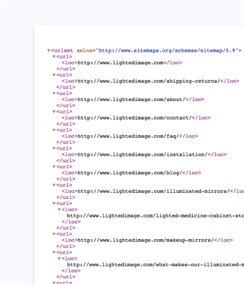 screenshot of an xml file as an example