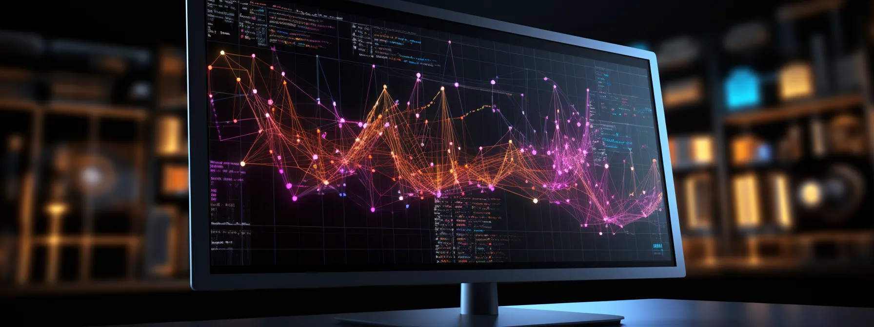 a computer screen displaying a graph with contextual vectors connecting words in a multi-dimensional space.