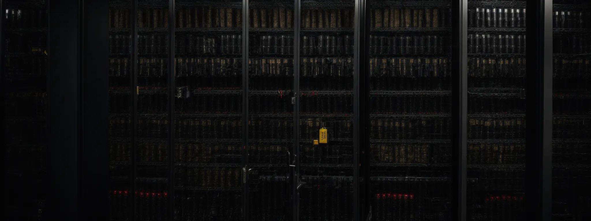 a locked padlock overlaying a series of server racks symbolizing secure hosting.