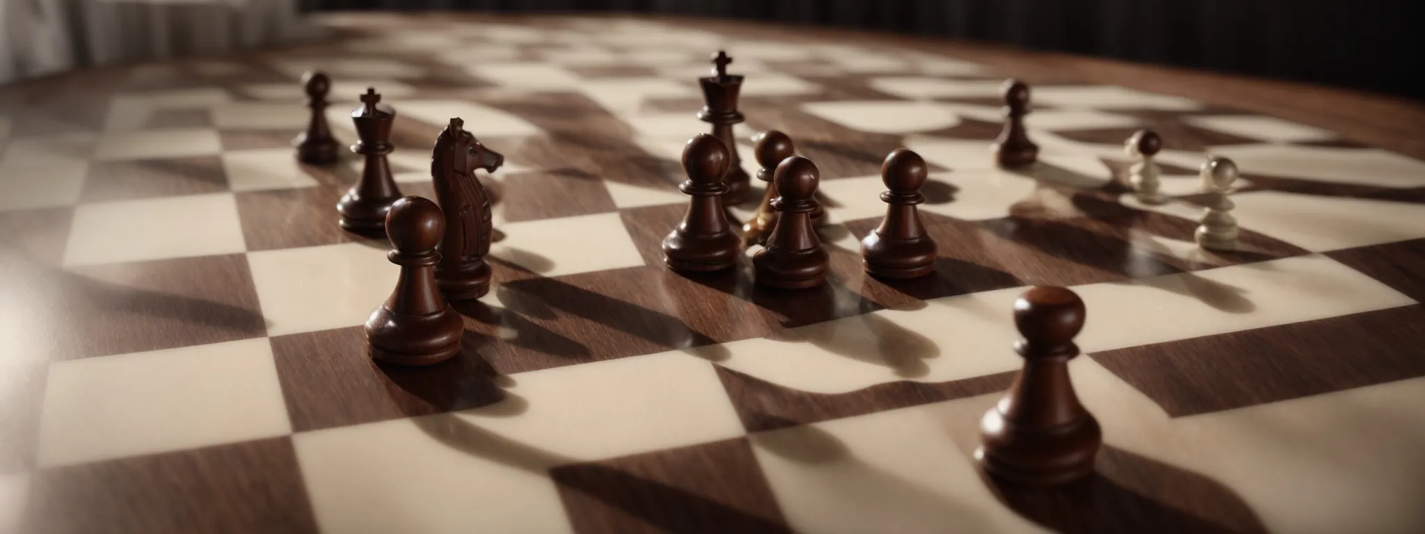 a chessboard with a single pawn moving forward, symbolizing strategic budget management in seo.