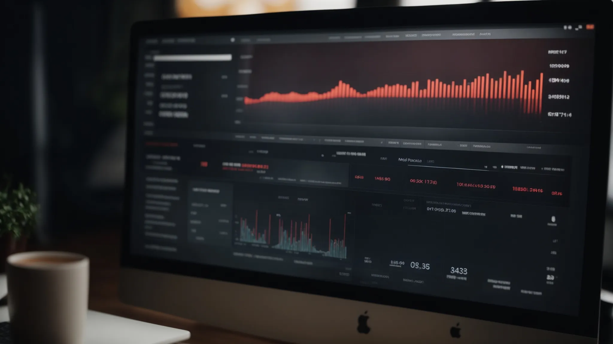 a close-up of a computer screen displaying a website's analytics dashboard with a focus on image traffic metrics.