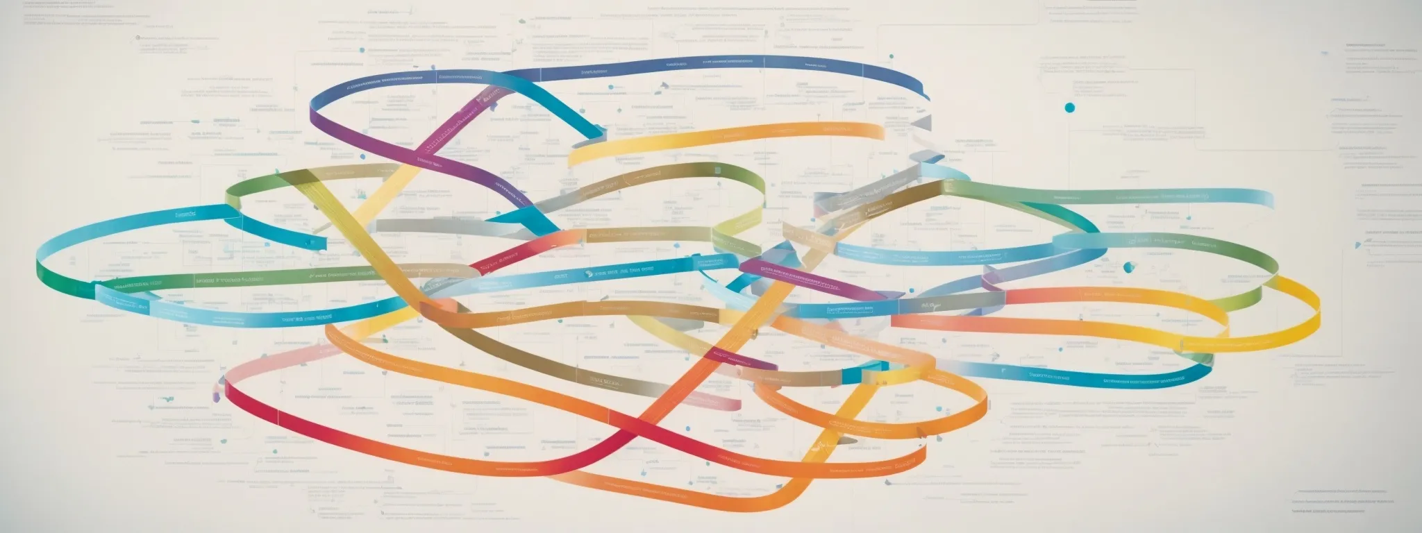 a person analyzing a complex flowchart with colorful paths diverging into a 