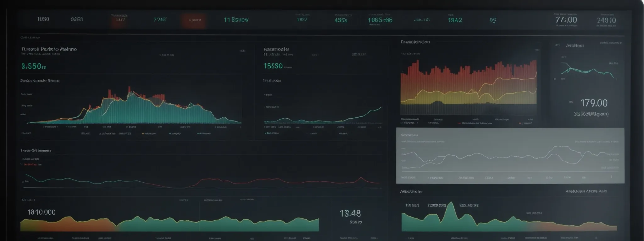 a screen displaying a website's analytics dashboard highlighting traffic and optimization metrics.