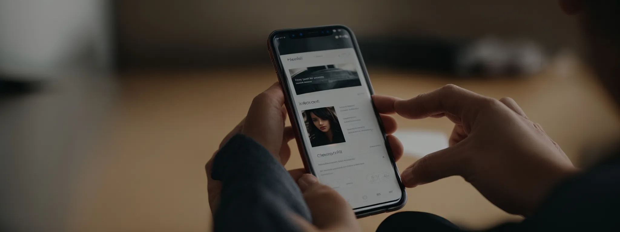 a person interacts with a cleanly designed website on a smartphone, showcasing a user-friendly and adaptable interface.