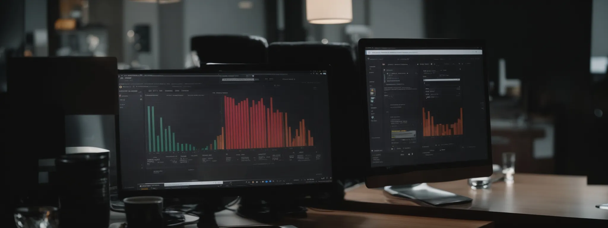 a computer screen displaying chrome canary in use, with visible open tabs and analytics graphs.