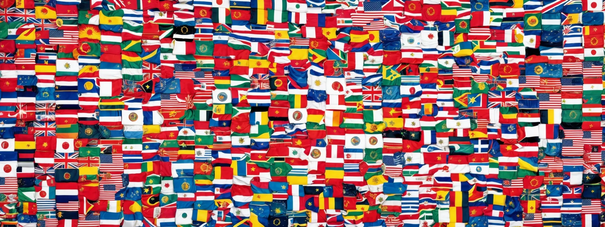 a globe surrounded by various international flags, symbolizing global web coverage and connectivity.