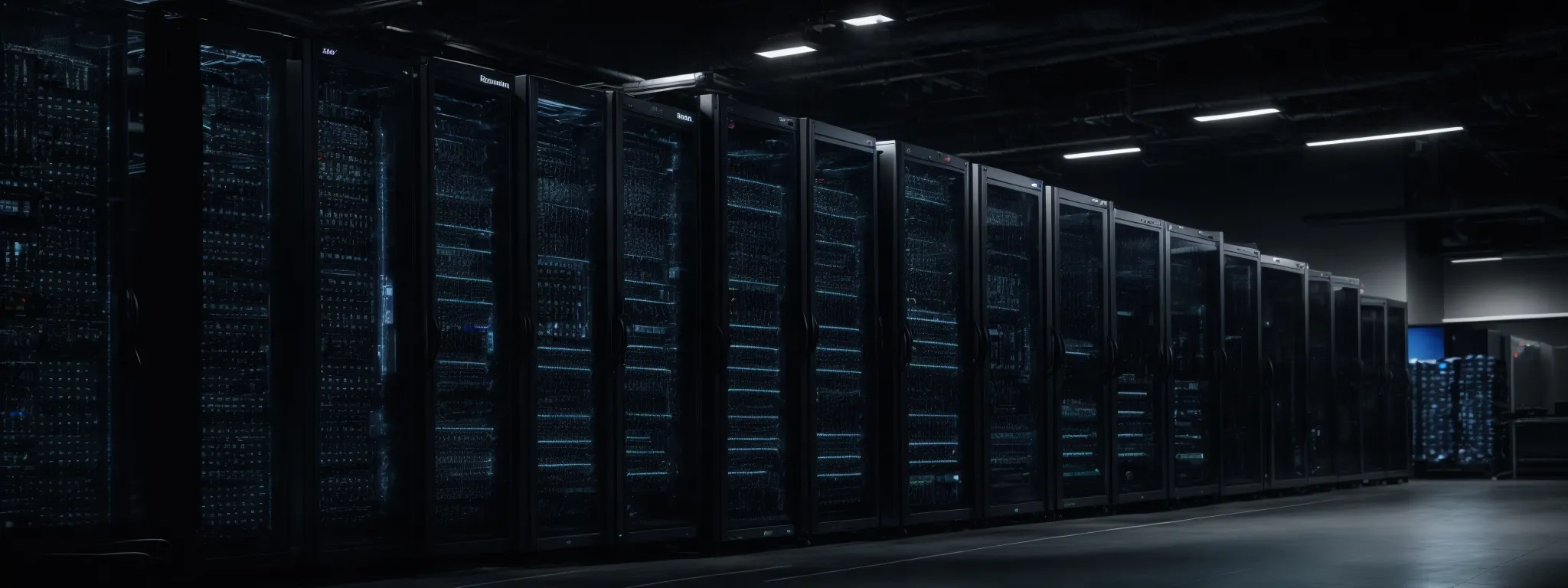 a server rack humming in a cool, dark data center highlighting the modern infrastructure that powers innovative seo technologies like indexnow.
