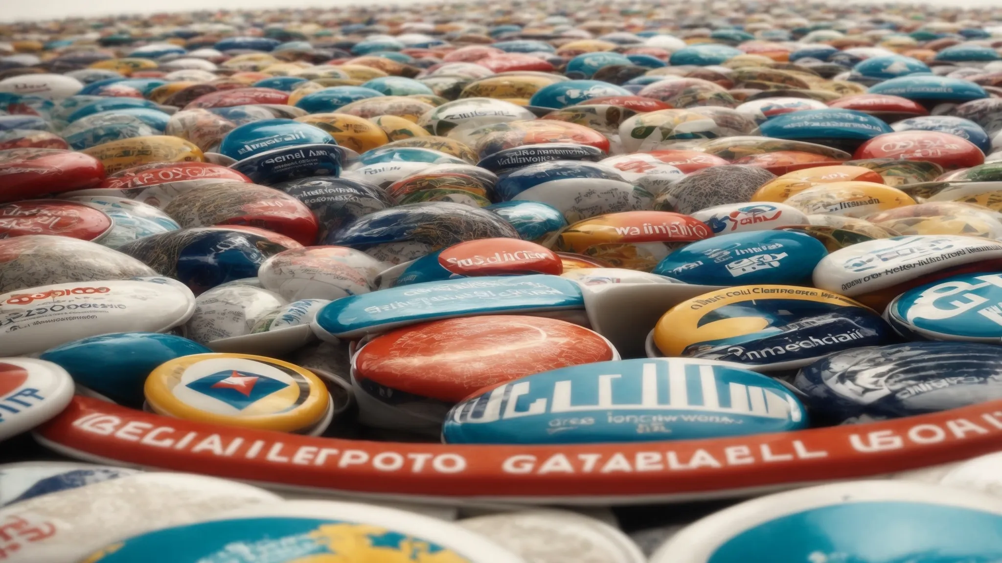 a globe surrounded by various domain extension badges highlighting the global diversity of web addresses.