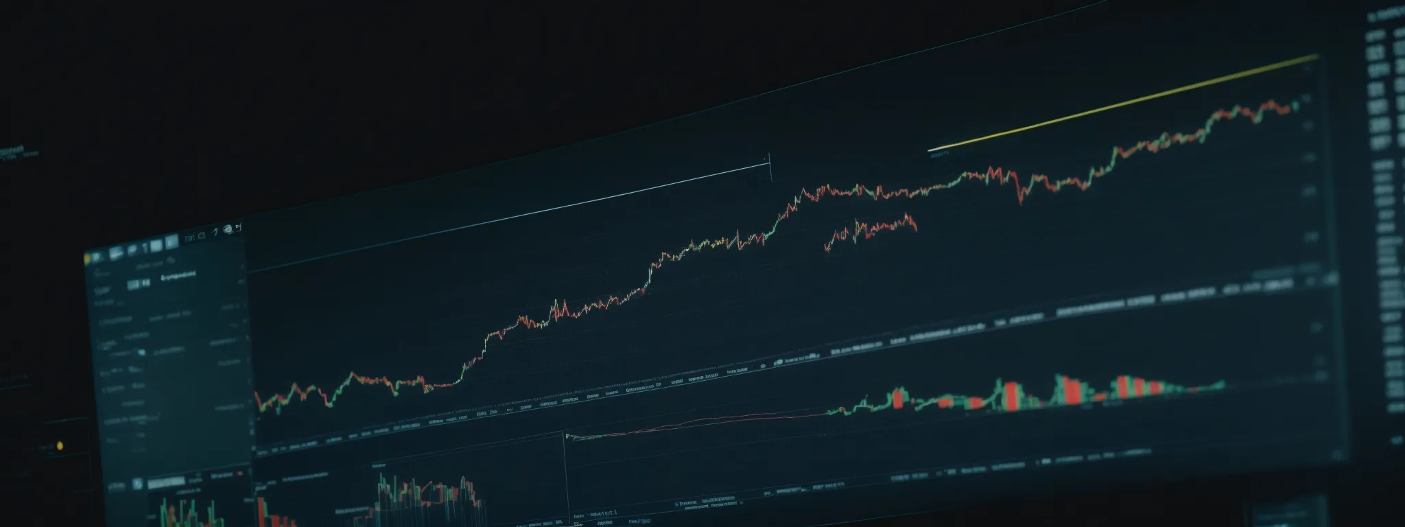 a computer screen displaying rising analytics charts to represent the impact of seo on search traffic.