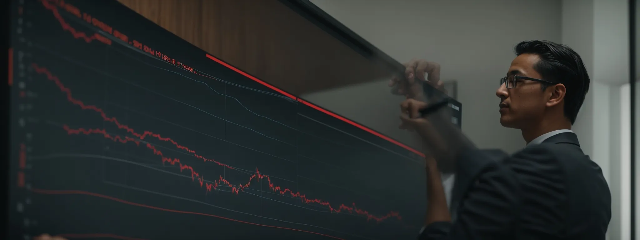 a marketer presenting a growth chart reflecting improved user engagement and seo rankings.