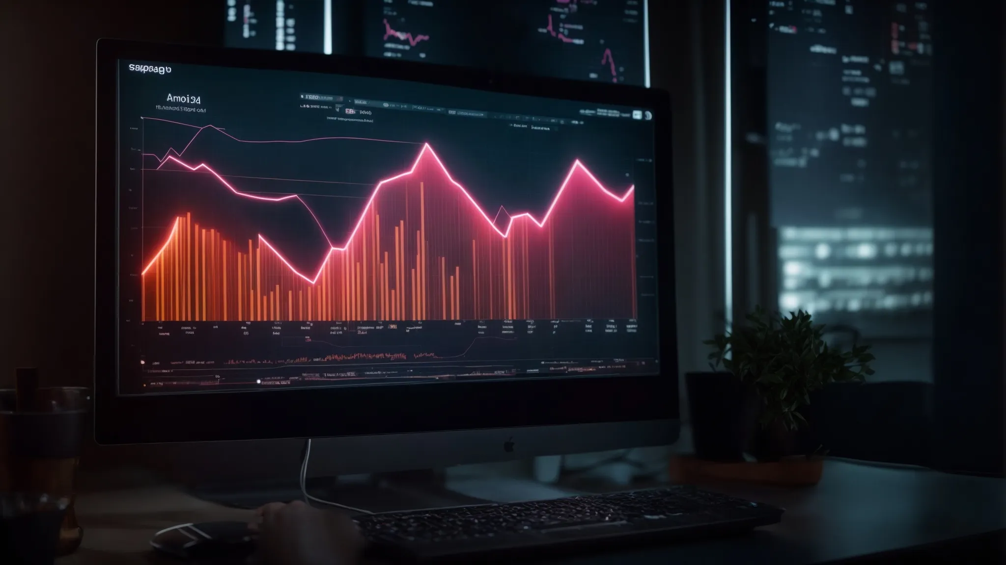 a conceptual image of a computer screen displaying a graph with rising trends, symbolizing the optimization of ai content tailored to user behavior.