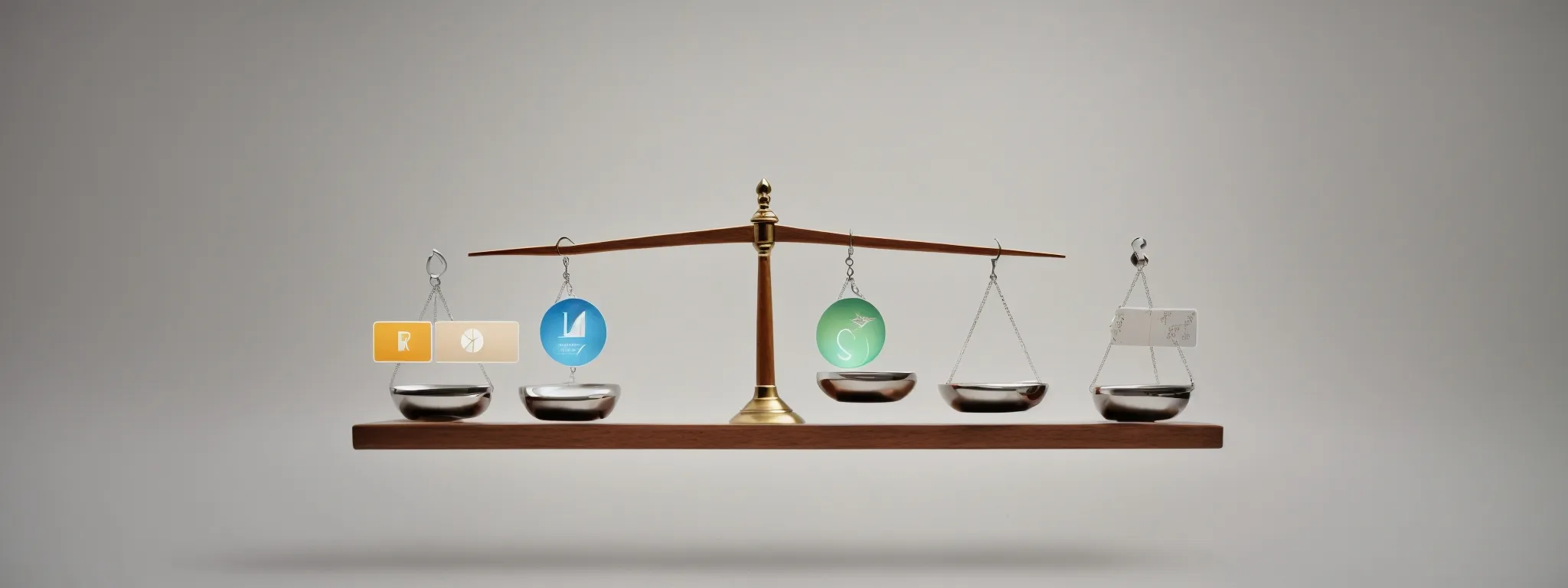 a visual metaphor depicting a balance scale with different search engine symbols on each side, emphasizing the concept of diversification in the digital search landscape.