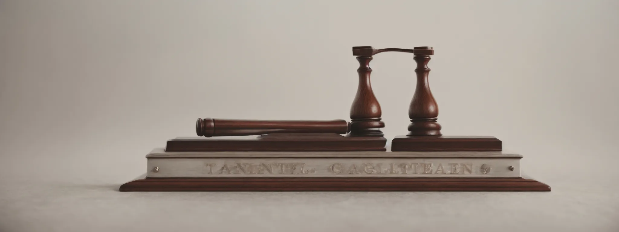 a conceptual image with a balance scale between a search engine logo and a gavel to represent the balance between seo tactics and legal boundaries.