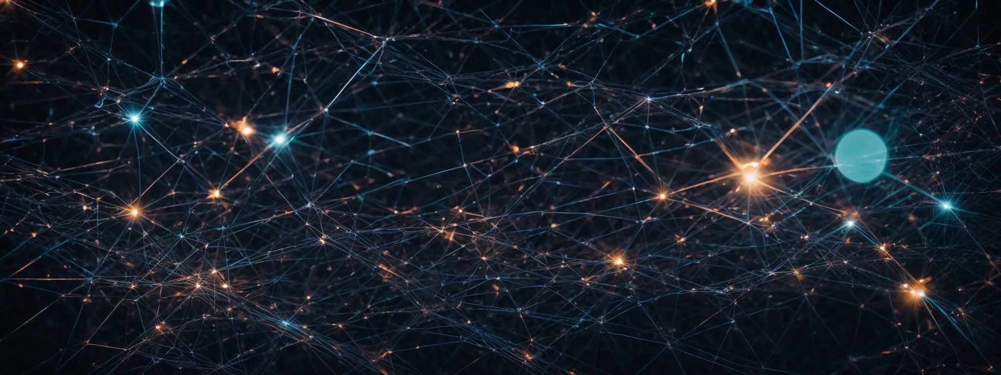 a web of interconnected nodes and pathways outlined against a digital backdrop, symbolizing the interplay between various seo elements.