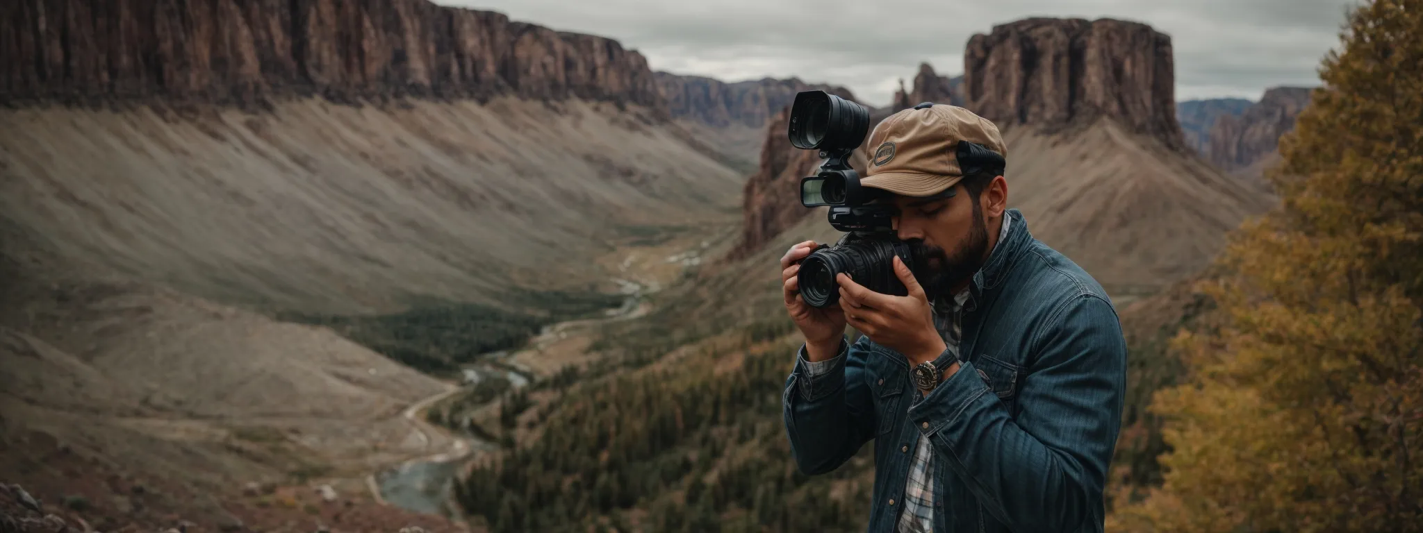 a professional photographer scrutinizes a high-resolution display, adjusting the colors and sharpness of a stunning landscape photograph.