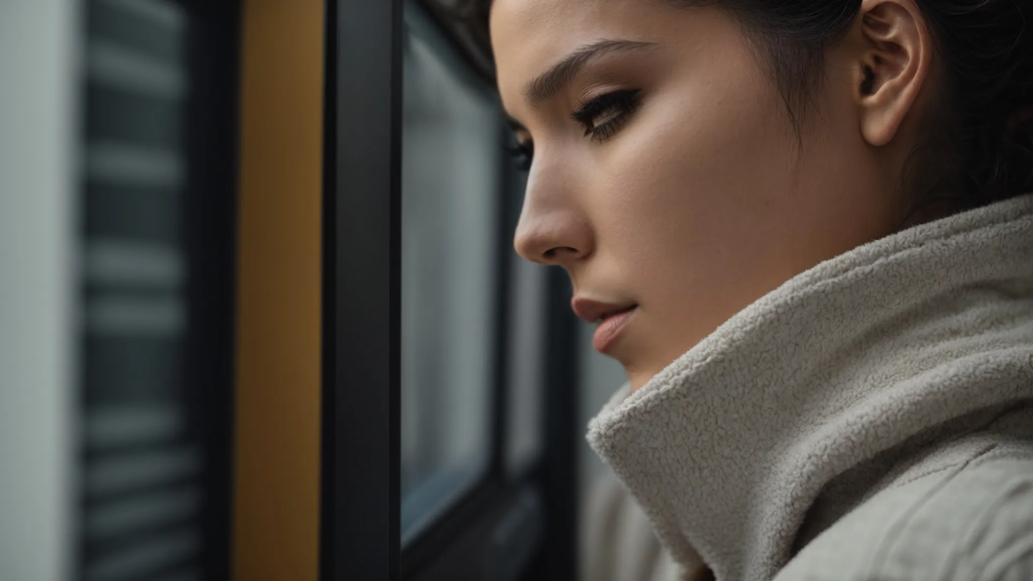 a person looks thoughtfully at a computer screen displaying two distinctly different, non-branded domain names.