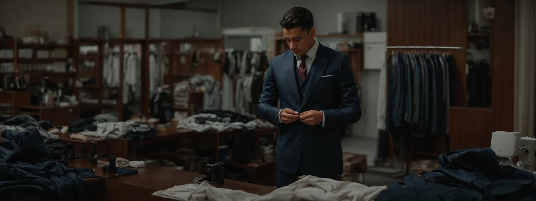 a tailor custom-fitting a suit to illustrate the need for tailor-made seo strategies over standardized models.