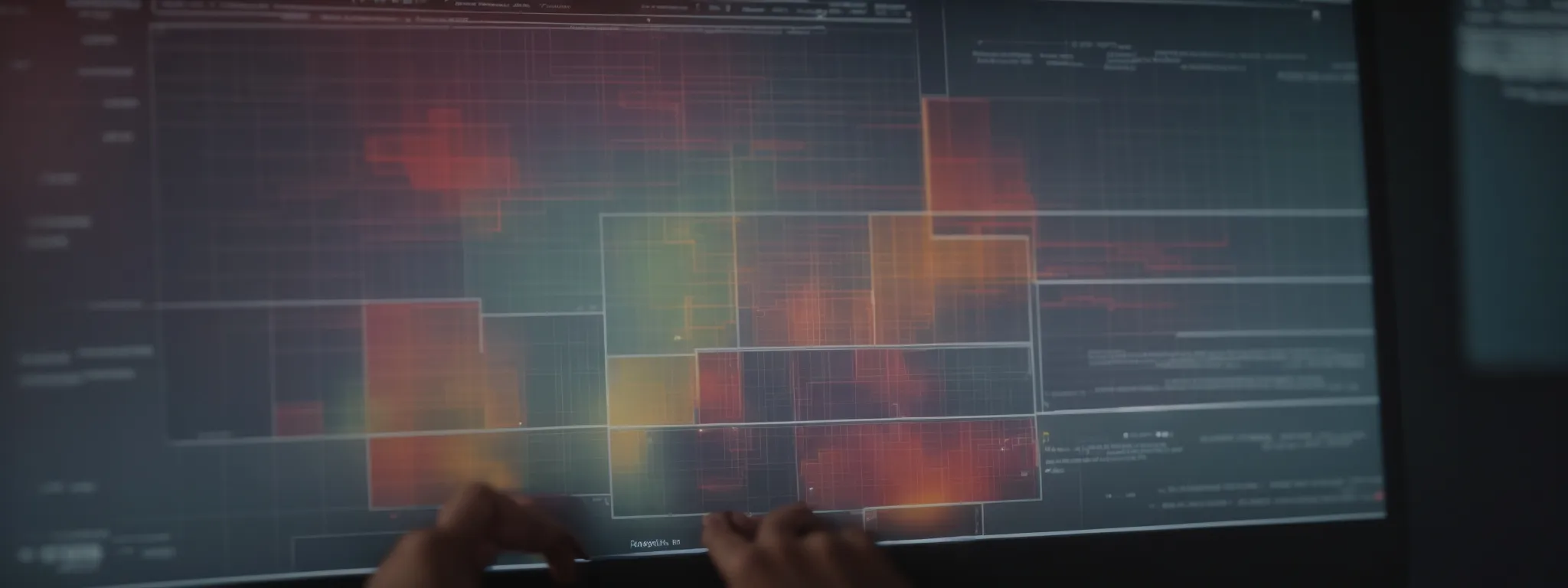 a marketer is analyzing a heat map on a website layout to identify user engagement areas for optimization.