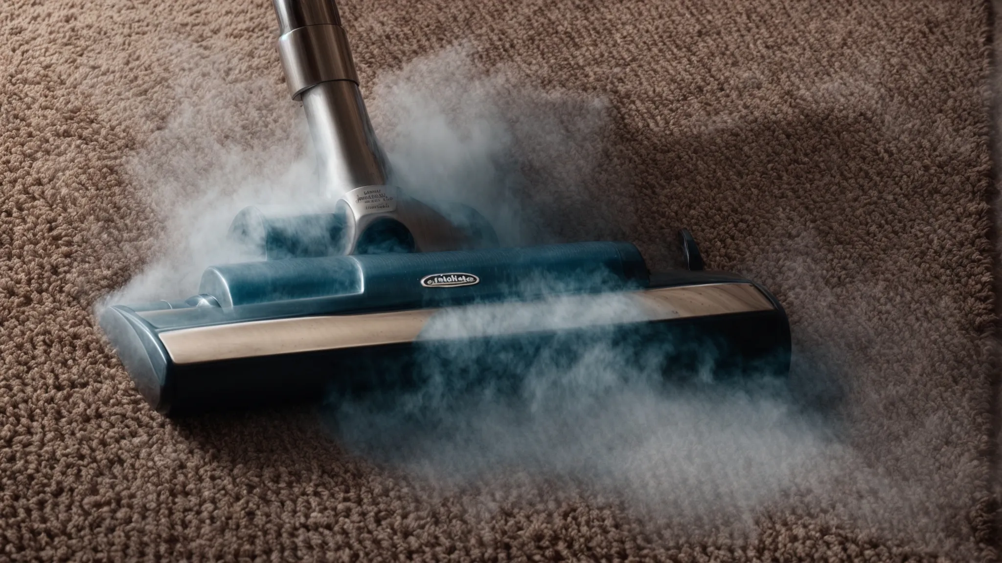 a professional carpet cleaner meticulously steams a rug, symbolizing diligence and attention to detail required in seo practices for the industry.