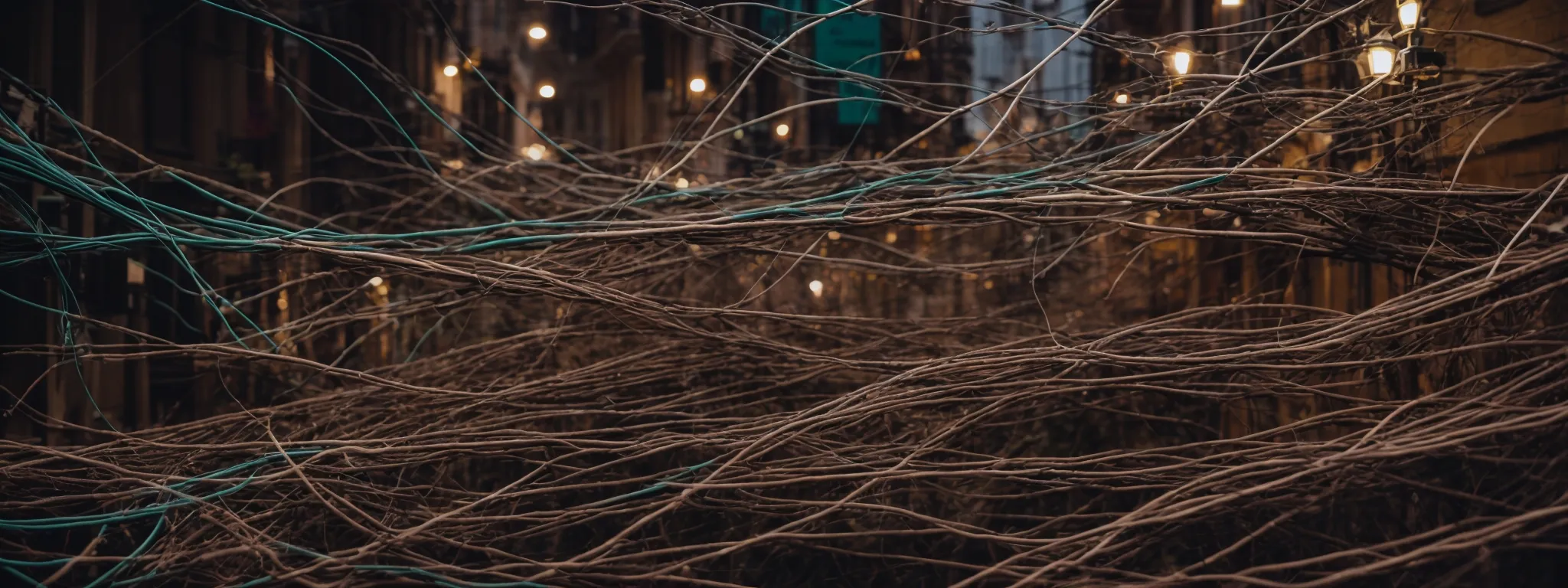 a network of interconnected cables supporting a model of new orleans, symbolizing a robust technical seo infrastructure.