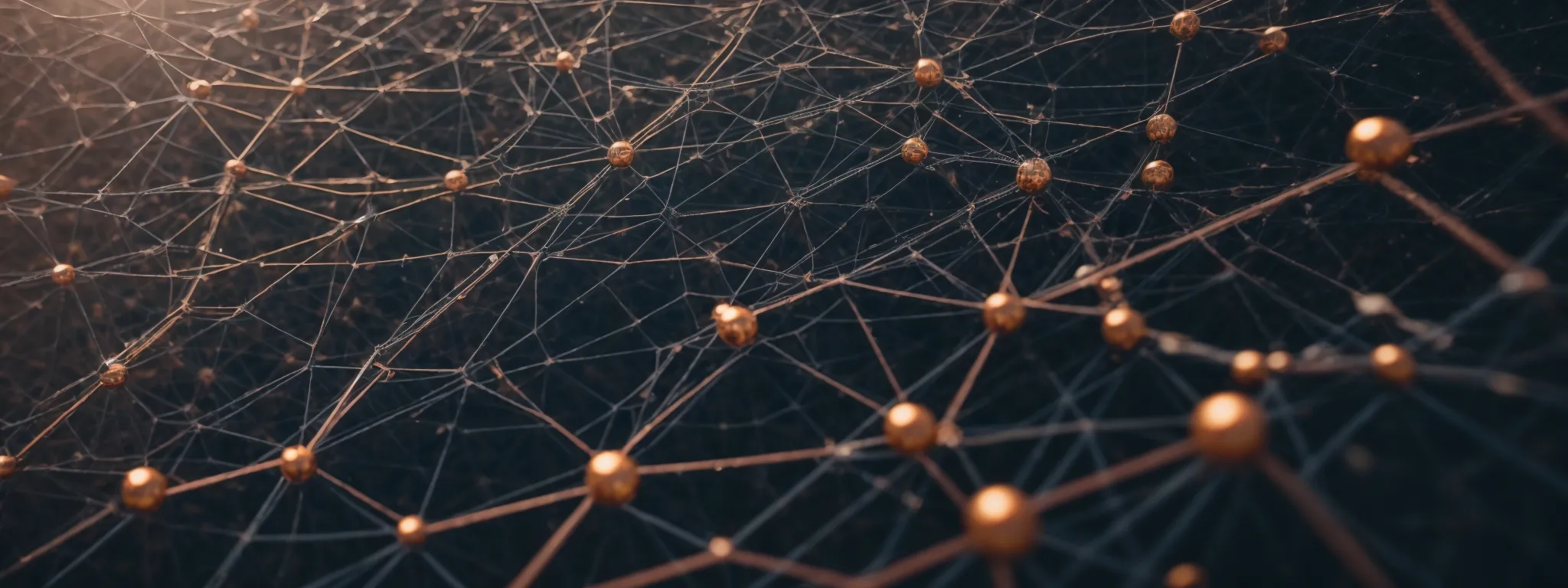 a network of interconnected nodes symbolizes the complex web of internal and external links that enhance seo.