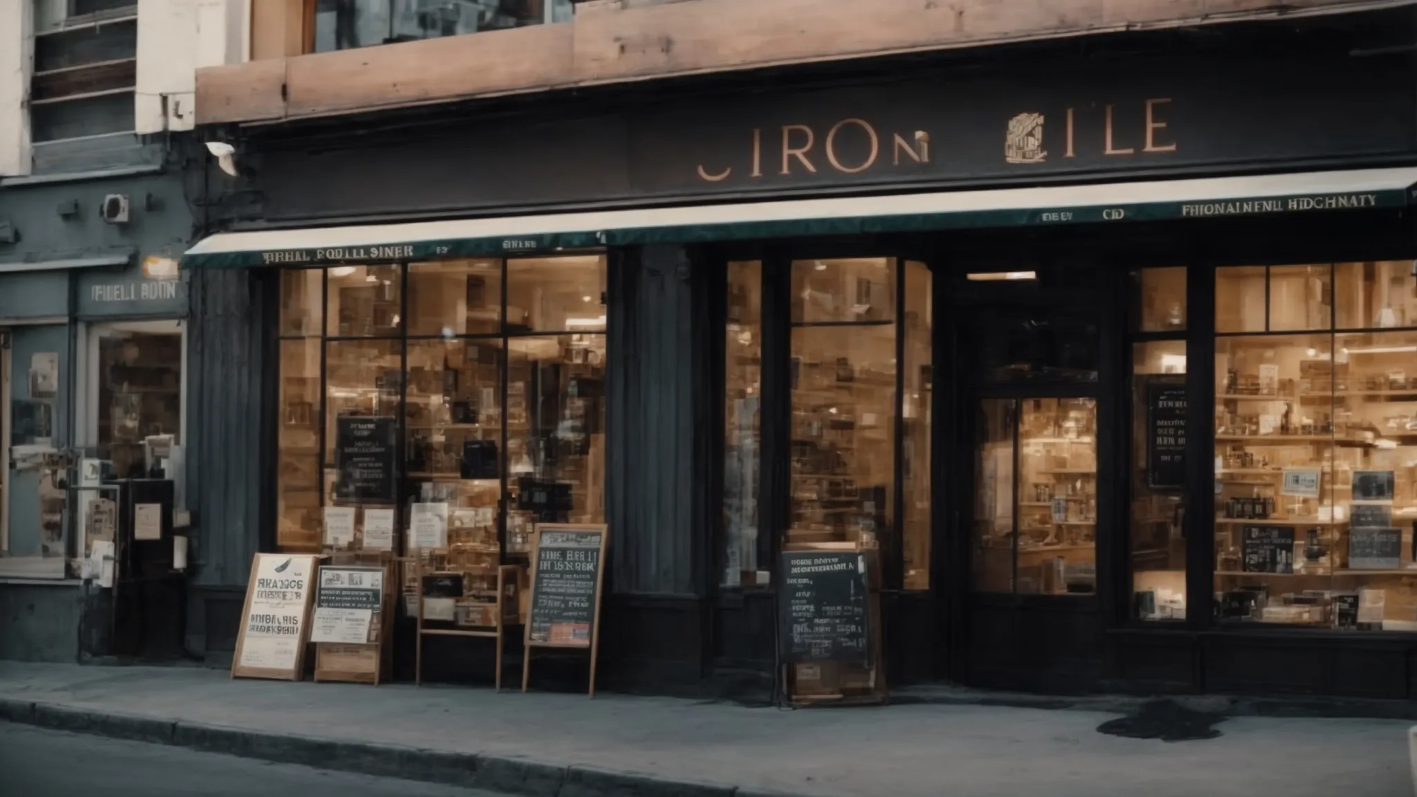 a cbd store with a prominently displayed sign, nestled in a busy local shopping district.