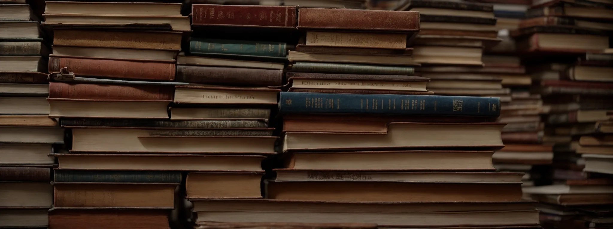 a pyramid of neatly stacked books, diminishing in size from bottom to top, with clear titles on the spines representing organized information.