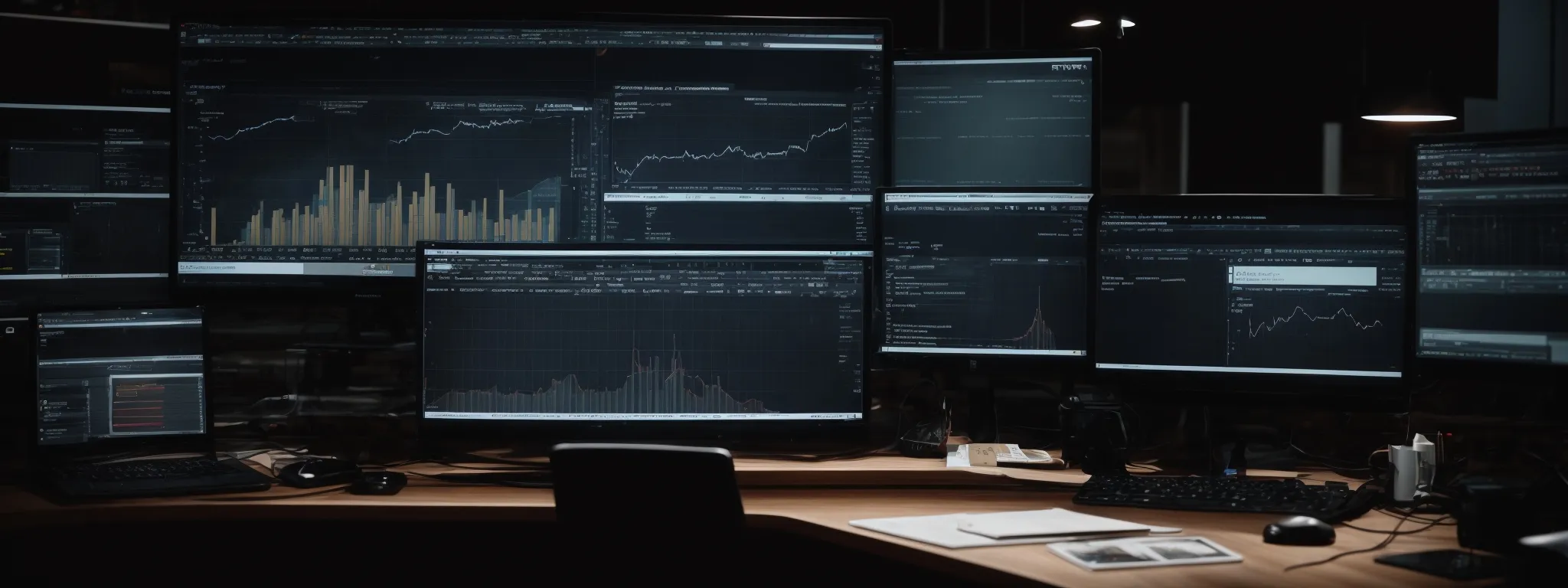 a computer screen displaying graphs and keyword analysis tools.