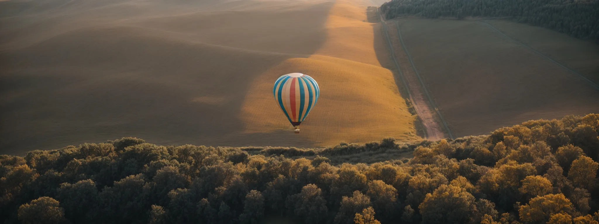 a soaring hot air balloon reflects a website rising in search engine rankings through the power of high-value links.