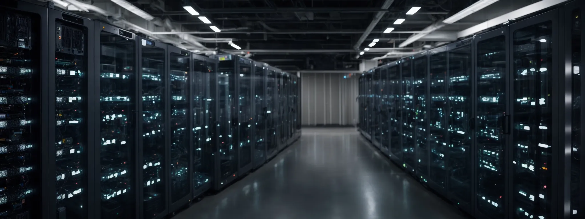 a server room lined with racks of computers indicating high-tech process automation.