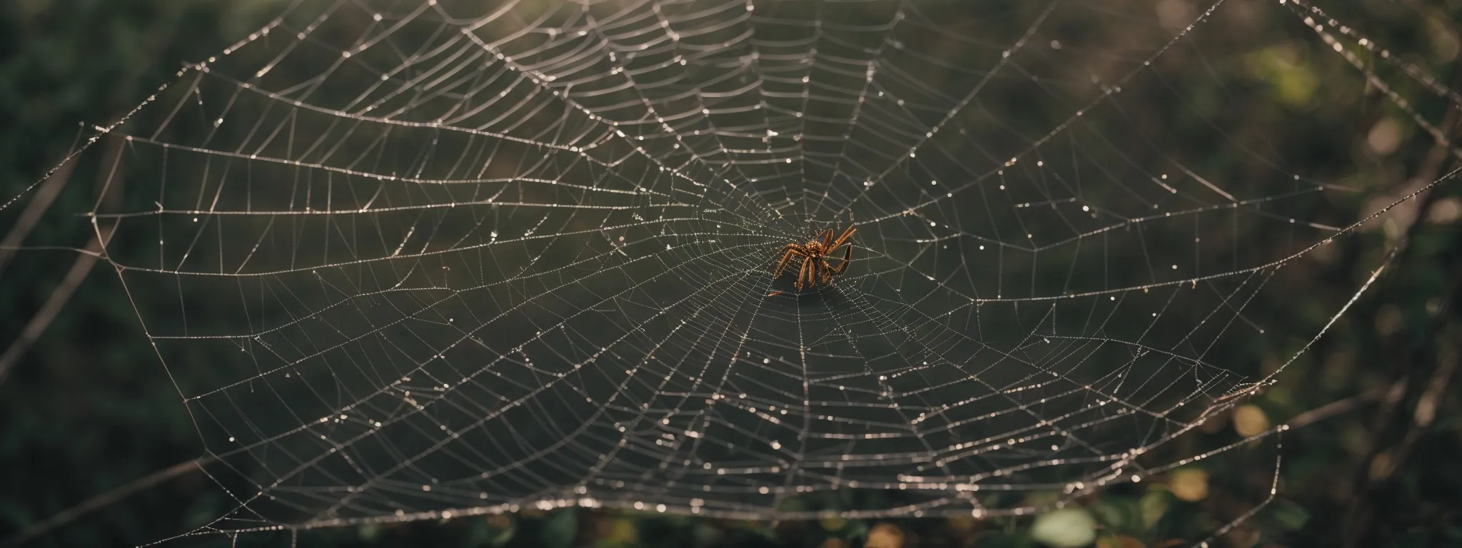 a spider weaving an intricate web connecting different parts of its silken masterpiece.