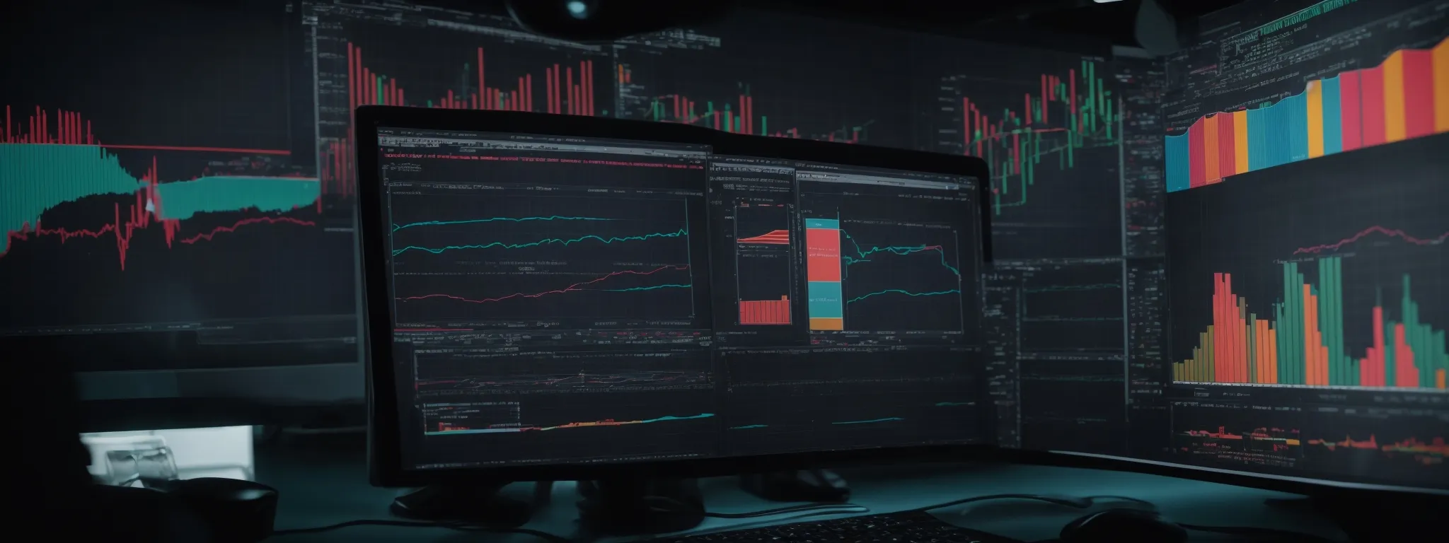 a computer screen displaying colorful charts and graphs illustrating an advertising campaign's performance metrics.