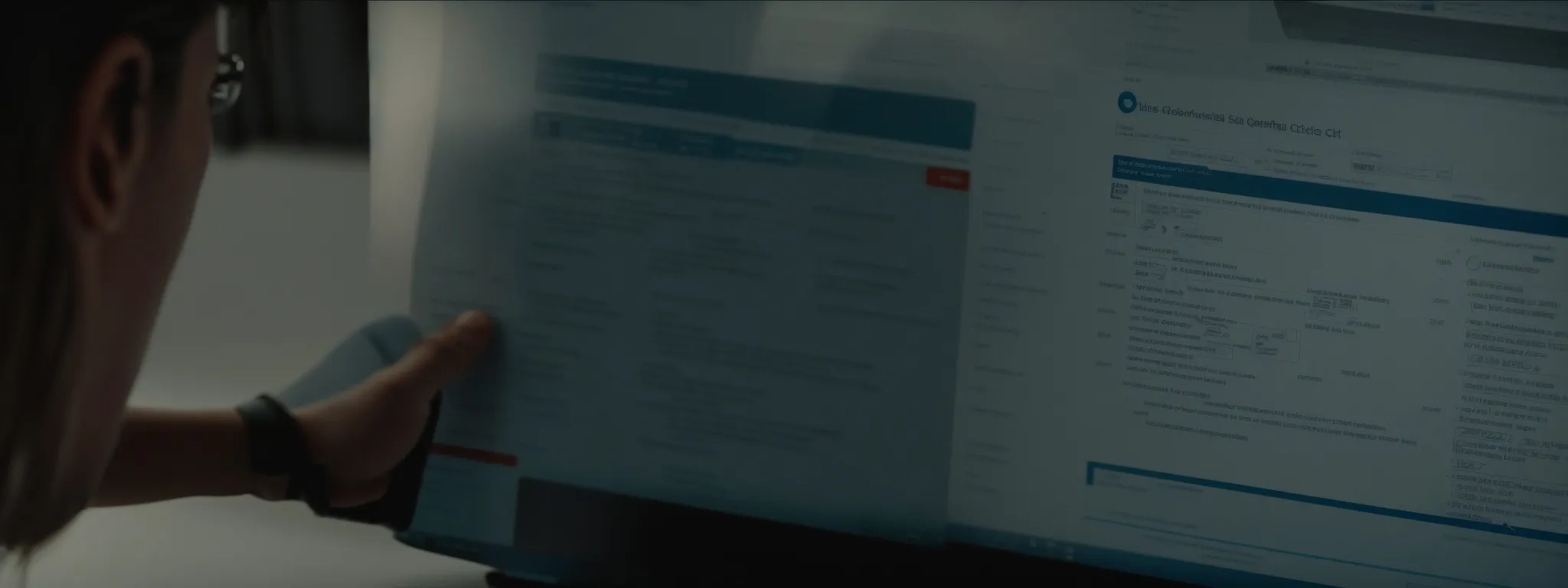 a close-up image of someone reviewing a comprehensive, bullet-pointed checklist on a computer screen, reflecting a systematic approach to seo tasks.