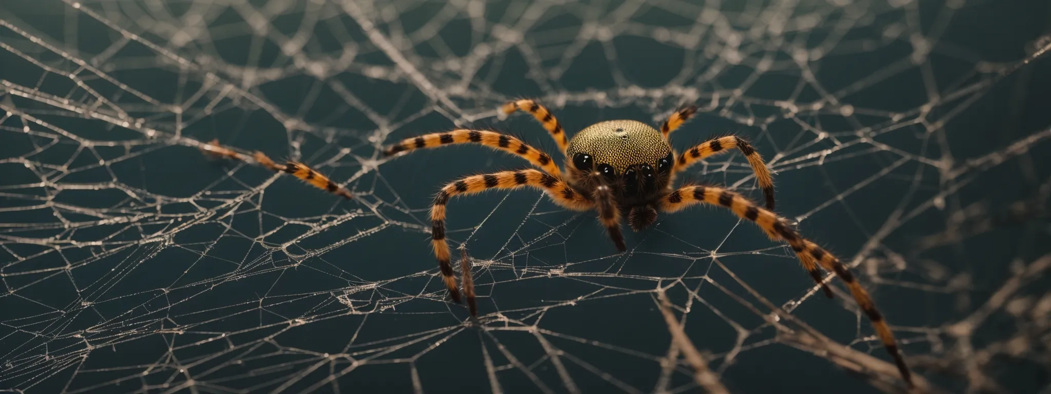 a spider weaves a complex web, mirroring the intricate and often obscure nature of seo link-building strategies.