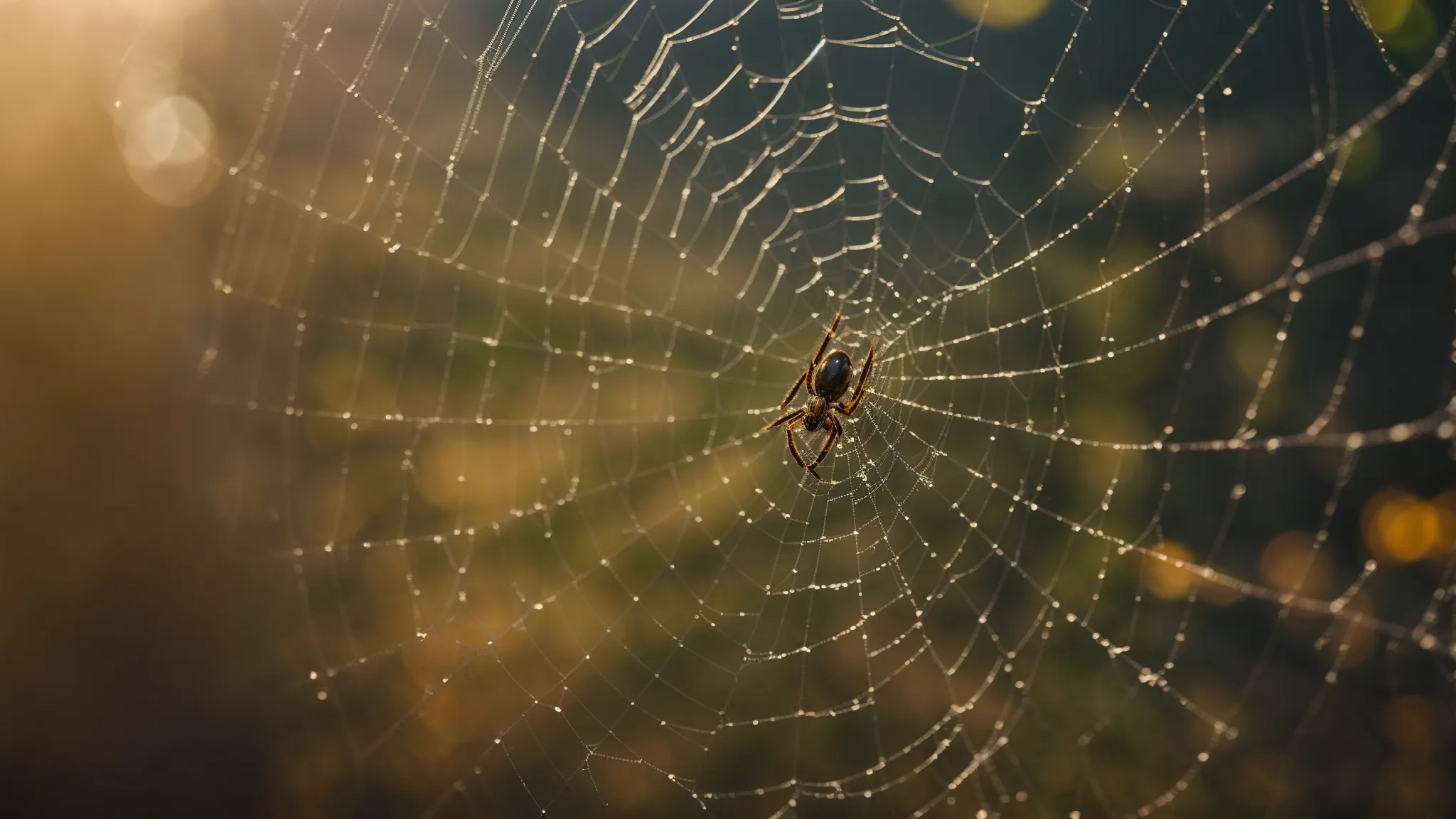a spider methodically maneuvering through a web, symbolizing the efficient navigation of search engine crawlers on a well-structured website.