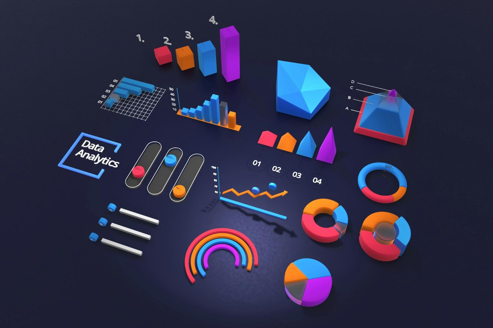 Animated graphs with the words “data analytics” to represent measuring a cost effective SEO strategy